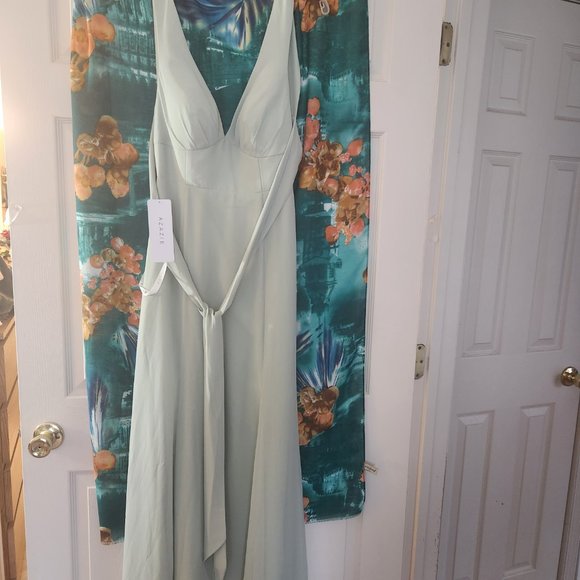 AZAZIE New w/Tag women's dress for Prom amazing Sedge color size- A8 CRISTINA - Picture 9 of 9